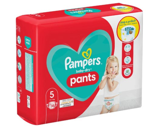 Памперсы-трусики Pampers Baby Dry Pants размер 5, 12-17 кг, 35 шт