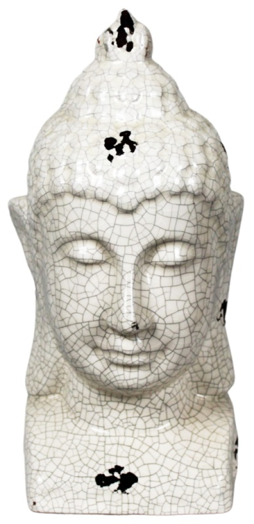 Статуя Будды керамическая, белая 