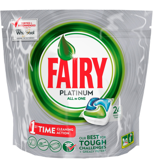 Fairy Platinum Green Таблетки для посудомоечной машины 24 шт