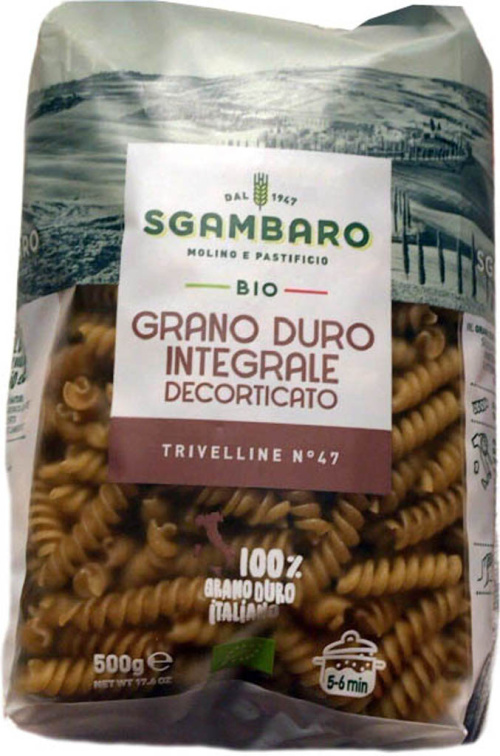 Sgambaro Fussilli Organic Органическая паста Фузилли 500г