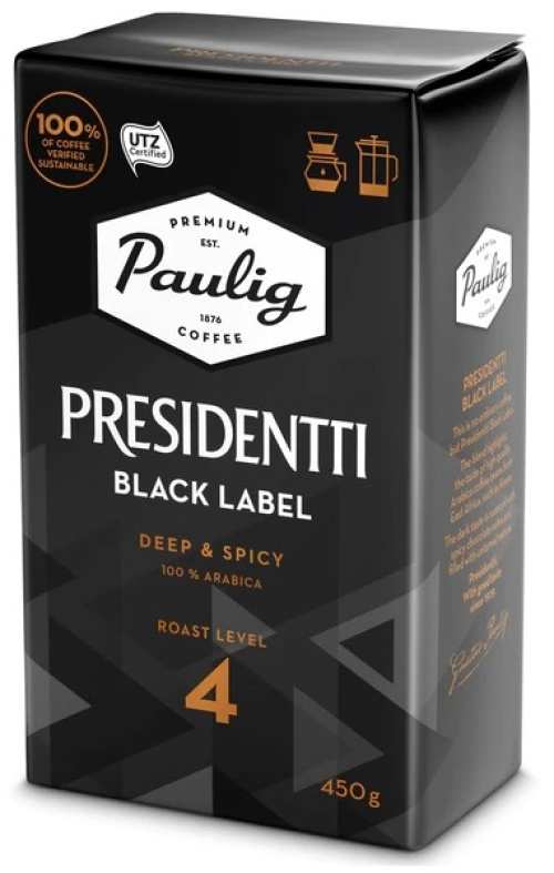 Paulig President Фильтр-кофе Black Label 450 г
