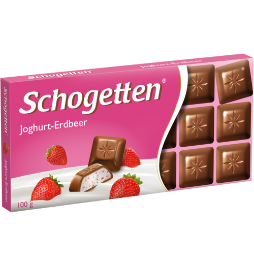 Schogetten шоколад йогурт-клубника 100г