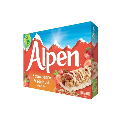 Alpen Злаковые батончики с клубникой и йогуртом 145 г