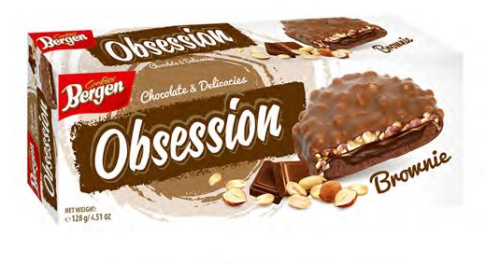 Bergen Obsession Brownie Печенье шоколадное с орехами 128г