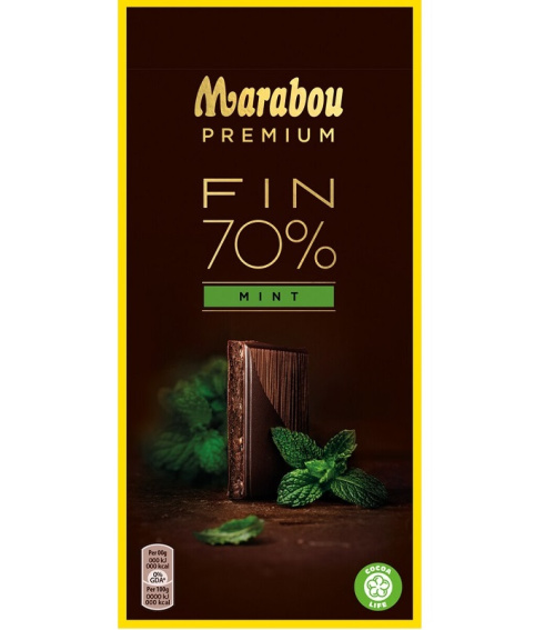 Marabou Premium Dark шоколад с мятой 70% 100г