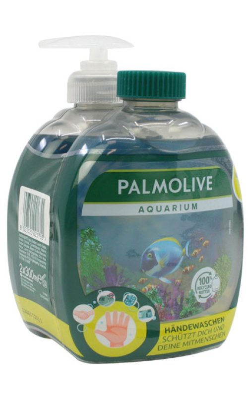 Palmolive Жидкое мыло Аквариум 2х300мл, 96% веганское