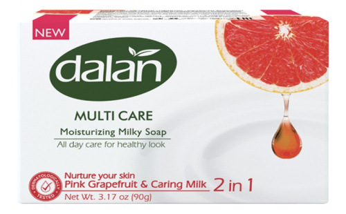 Dalan Multi Care Увлажняющее Молочное мыло Розовый Грейпфрут и Молоко, 90 г 