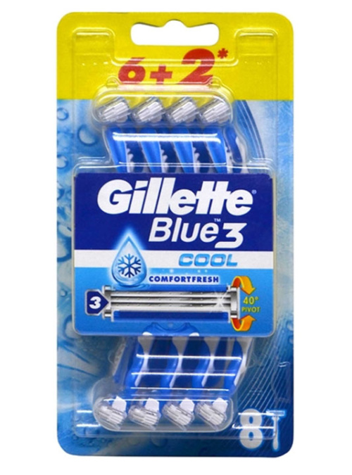 Gillette 6+2шт Бритва  для мужчин синяя