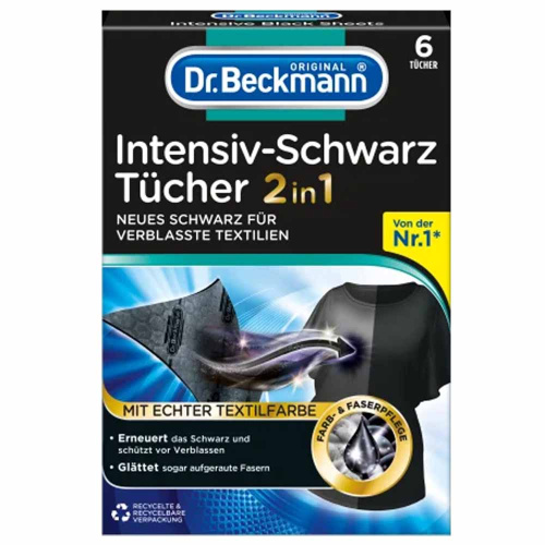 Dr Beckmann Color Cloths Intensive Black 2 в 1 Салфетки для обновления черного текстиля и тканей 6шт.