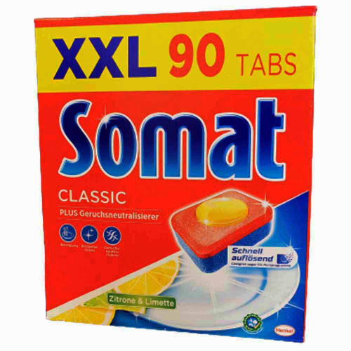 Somat Classic Lemon Lime таблетки для мытья посуды 90 шт XXL 