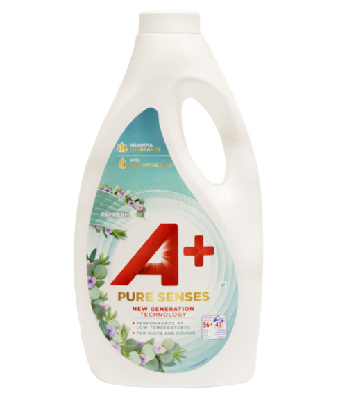 A+ Pure Senses Refresh Жидкость для стирки белого и цветного белья 2,8 л