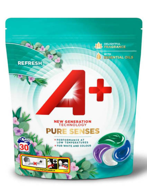 A+ Pure Senses Refresh Капсулы для стирки 30шт 