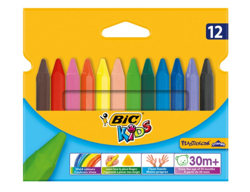 BIC Kids Plastidecor Цветные мелки 12шт 