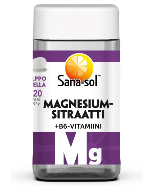 Sana-Sol Magnesium-Sitraatti + B6 витамин с магнезиумом 120 таблеток