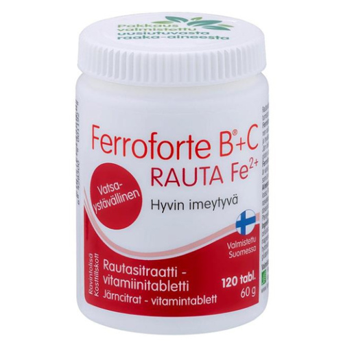 Ferroforte Цитрат железа + B + C витамин 120 таблеток