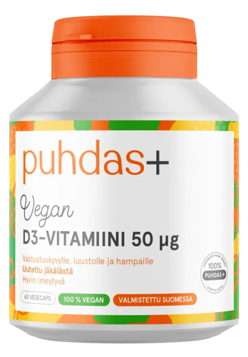 Puhdas+ Растительный витамин D3 50 мкг 60 капс.