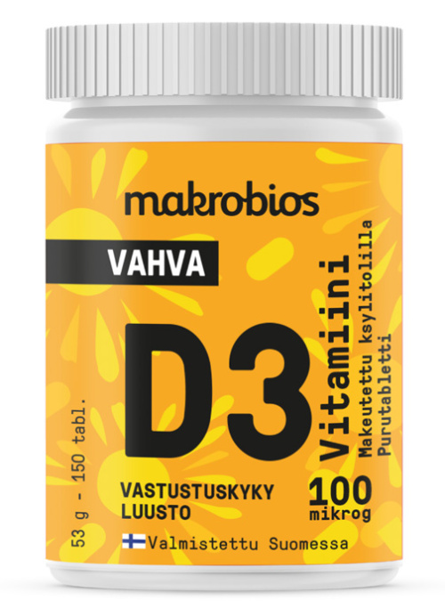 MACROBIOS Витамин D3 Апельсин 100мкг 150 таблеток 53г