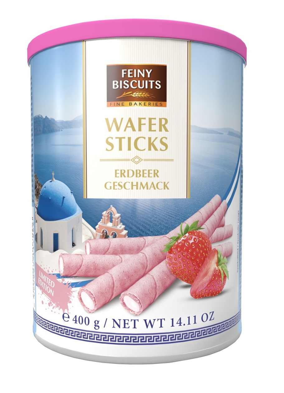 Feiny Biscuits Wafer rolls strawber 400g