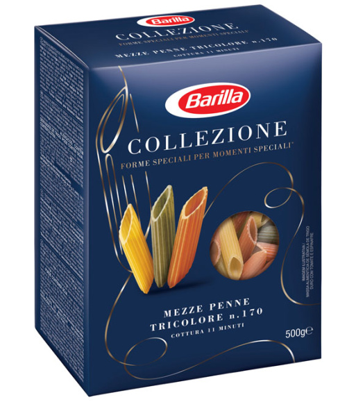 Barilla Collezione Mezze Penne Tricolore Паста из твердых сортов пшеницы 500г 
