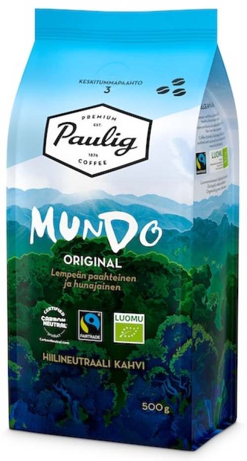 Paulig Mundo Кофе зерновой органический, 500гр.