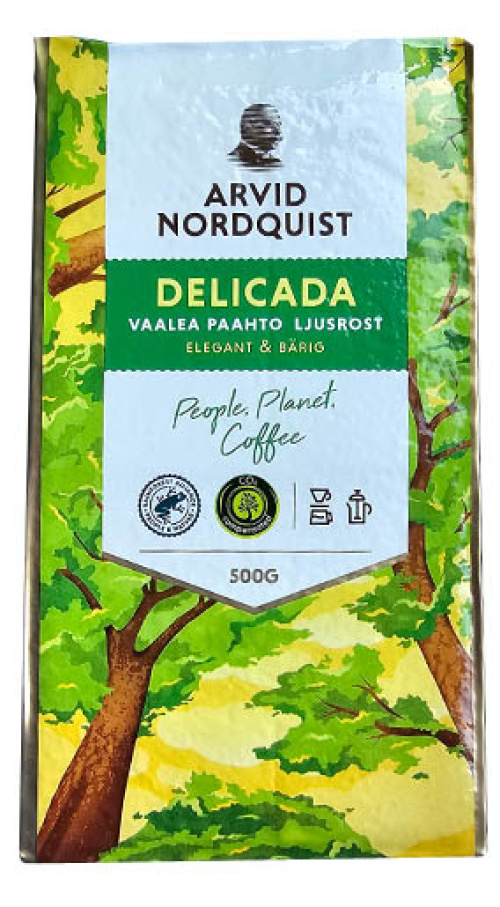 Arvid Nordquist Delicada Молотый кофе легкой обжарки, 500гр.