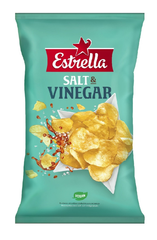 Estrella Картофельные чипсы с солью и уксусом 275г 