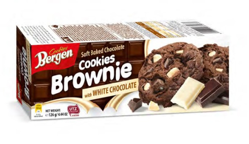 Bergen brownie Печенье с белым шоколадом 126г