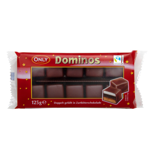 Only Domino кубики с тёмным шоколадом 125 г