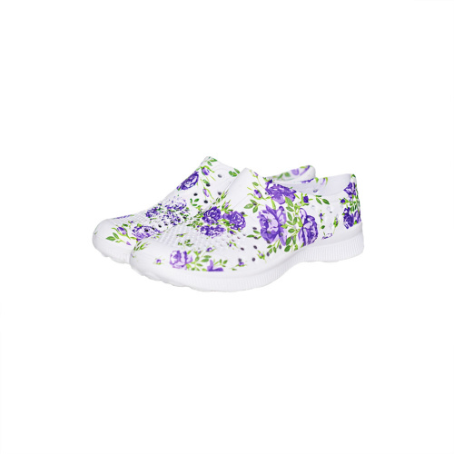 Atma Женские летние тапочки 36-41 фиолетовые с цветочками