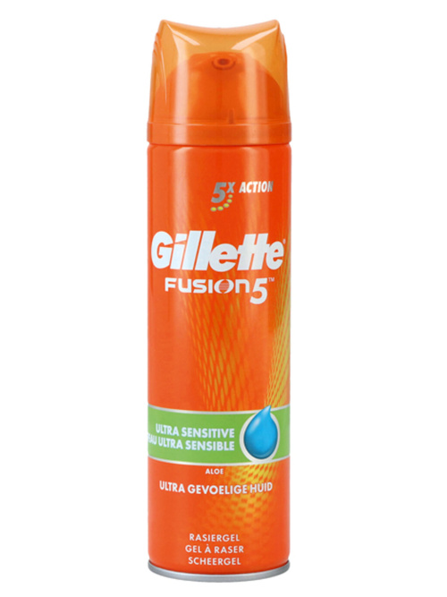 Gillette Fusion гель для бритья sensitive 200мл