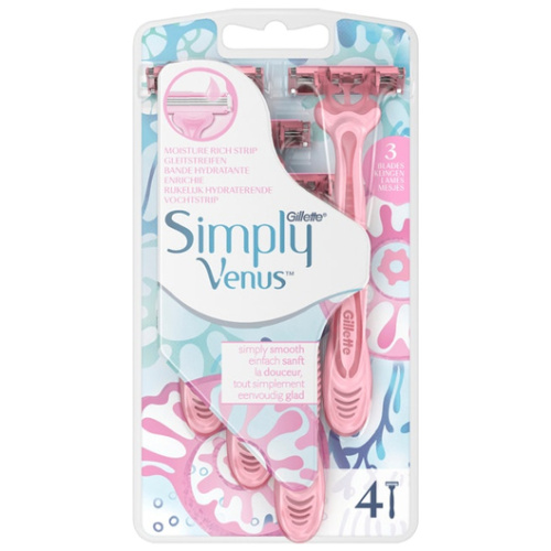 Gillette Venus Simply-3 Станок для бритья 4 шт 