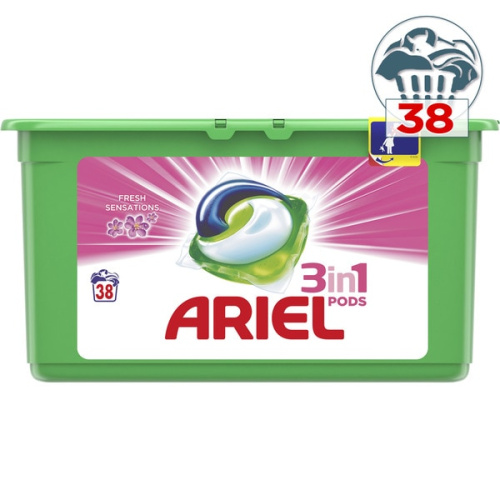 Ariel 3в1 подушечки для стирки 38 капсул