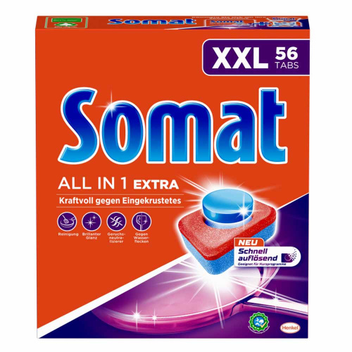 Somat All in 1 Extra таблетки для мытья посуды XXL 56шт 