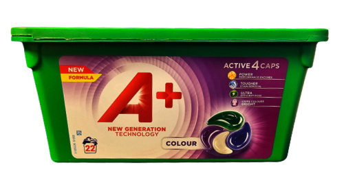 A+ Active4 Color 22шт жидкие таблетки для стирки цветного белья
 