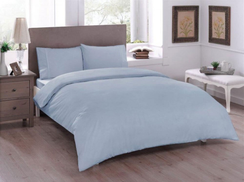 Аtma Комплект постельного белья, 2-х спальное, цвет голубой