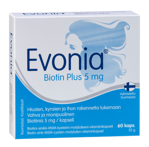 Evonia витамины биотин плюс 5 мг 60 капсул