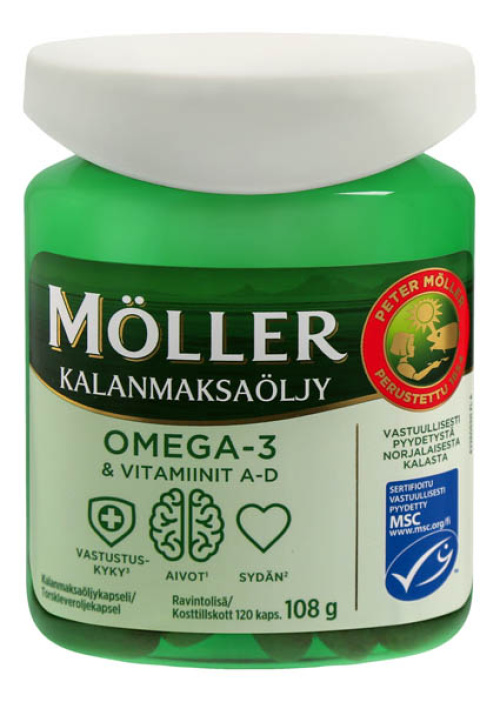 Möller Omega-3 & Витамины A-D 120 капсул.