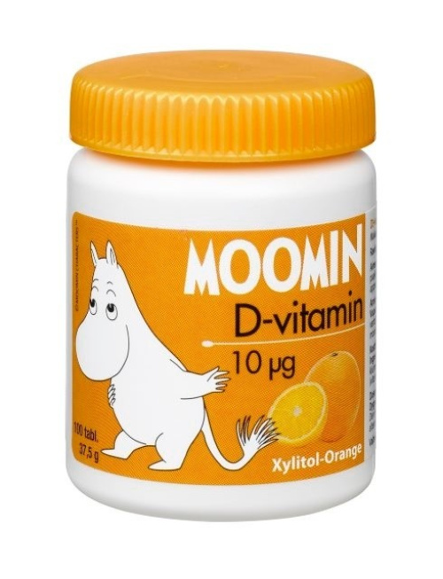 Moomin Витамин D 10 мкг с ксилитом Апельсин, 100шт.