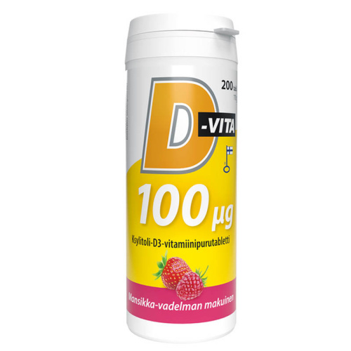 D-Vita 100 мкг клубника-малина 200 табл