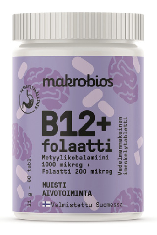 Macrobios Chewable B12vit + Folate витамины 60 шт