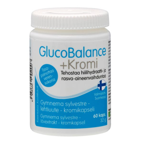 GlucoBalance + Kromi Помогает регулировать уровень сахара в крови 60 капс.