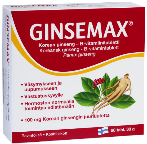 Ginsemax Женьшень + витамин B 60 таблеток