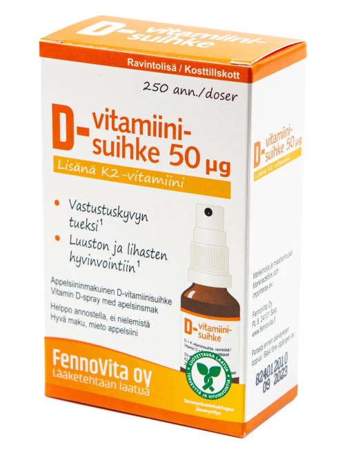 Fennovita Витамин D спрей 50 мкг+К2