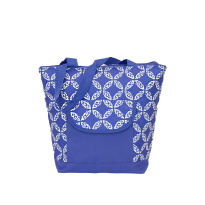Пакет-сумка 42x17x34 см синяя с белым узором