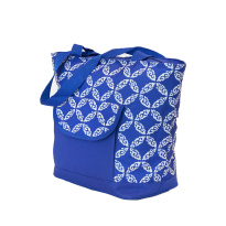 Пакет-сумка 42x17x34 см синяя с белым узором