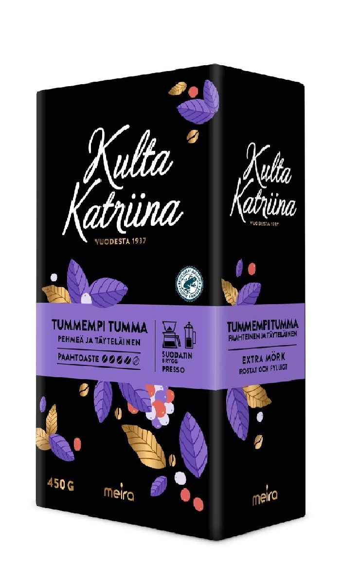 Кофе молотый Meira Kulta Katriina Tummempi tumma очень темной обжарки, 450 гр. 