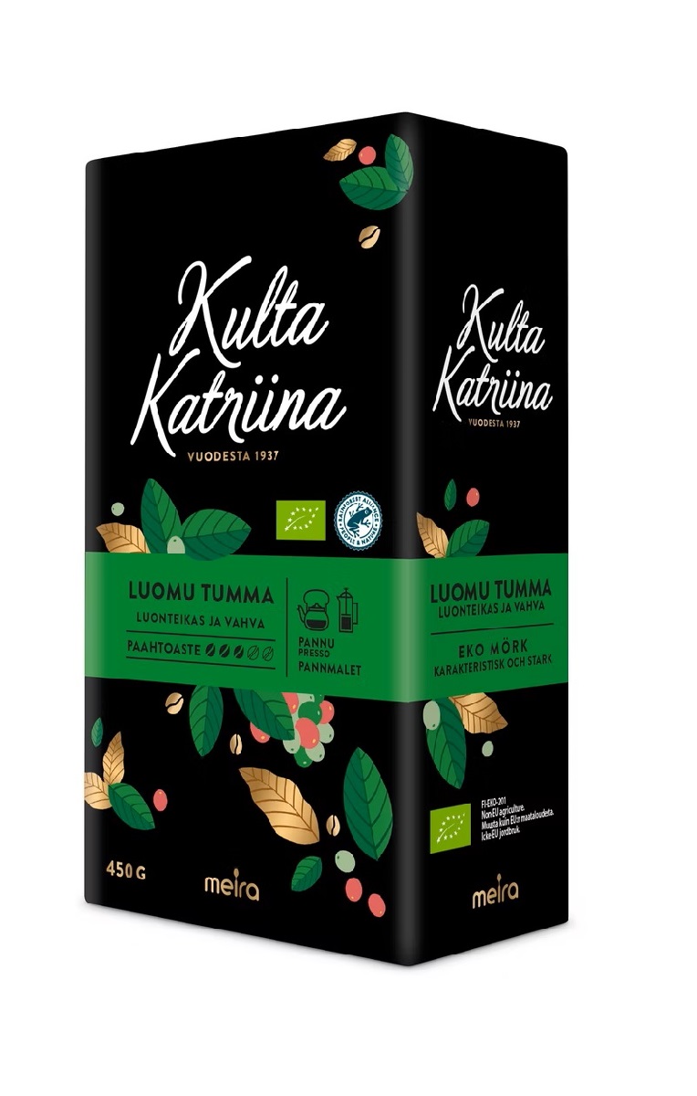 Кофе молотый Kulta Katrina Luomu Tumma paahto, 450 гр. 