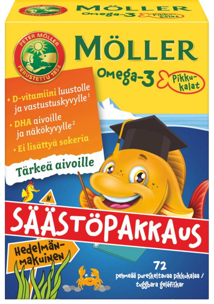 Möller Little Fish 72шт Омега-3 Мультифрукты