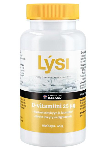 Lysi Витамин D 25 мкг 180 капсул пищевая добавка 